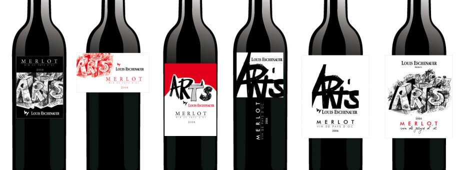 Design des étiquettes de bouteilles de vin