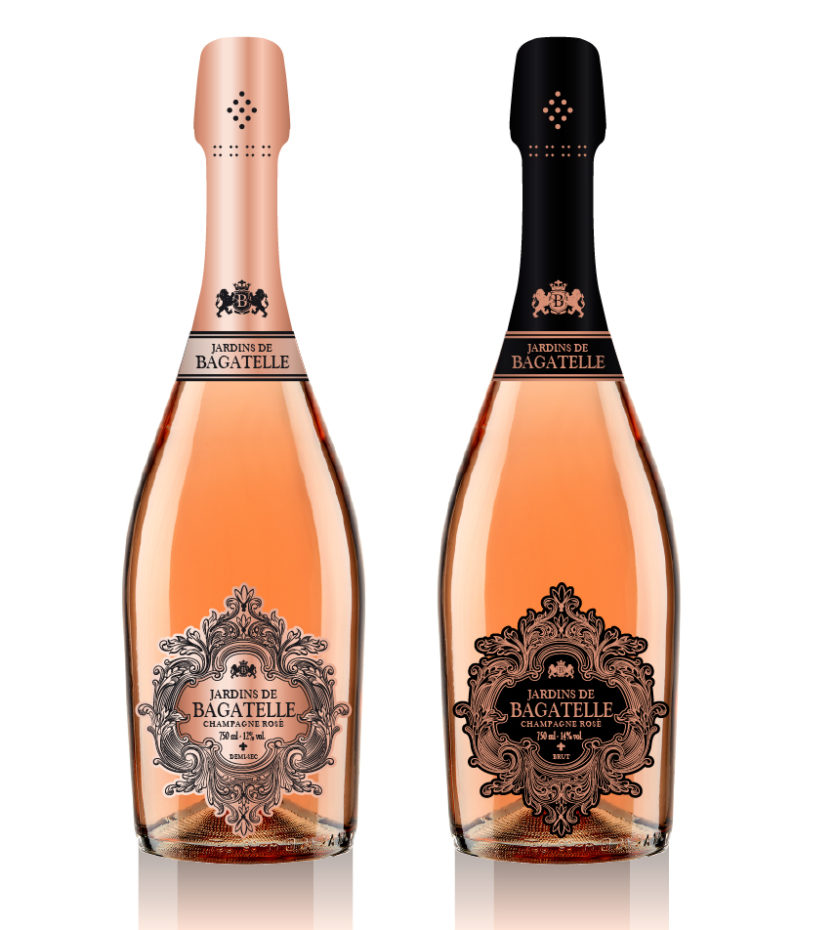 Création étiquette de champagne rosé