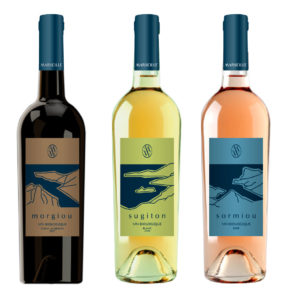 Création étiquettes de vin : le trio des calanques