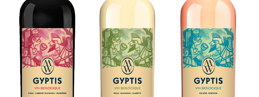 Création étiquettes des vins bios Gyptis