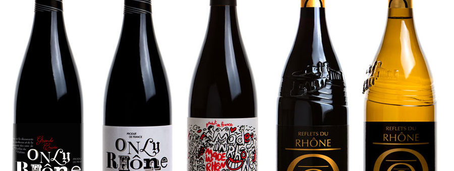 étiquettes de vins appellation Côtes du Rhône