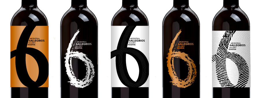 Création étiquette de vin argentin pour la marque 6 ALLEGRIOS
