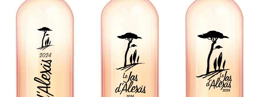 étiquette de vin rosé pour un domaine provençal