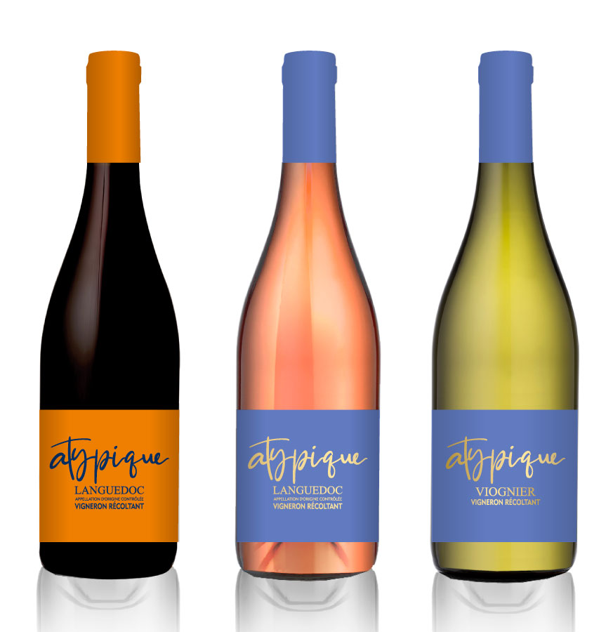 Création des étiquettes de vins Atypique gamme atypique